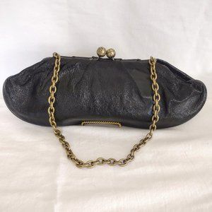 Franchi Collection Vintage Black Patent Leather Clutch Purse